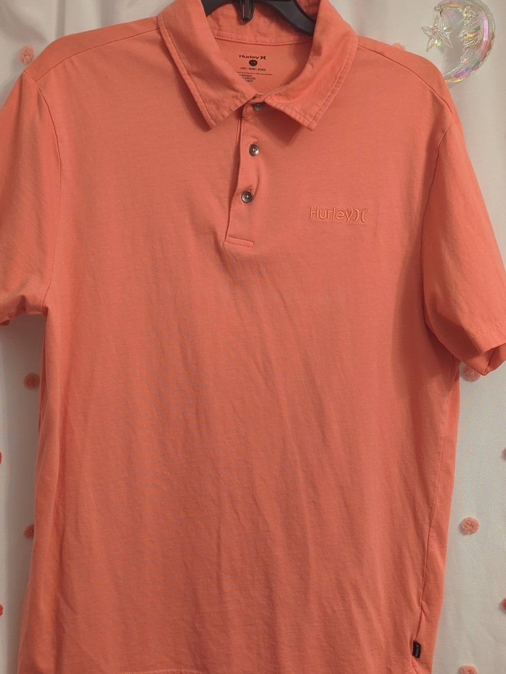 Hurley Men's Coral-Orange Polo Shirt